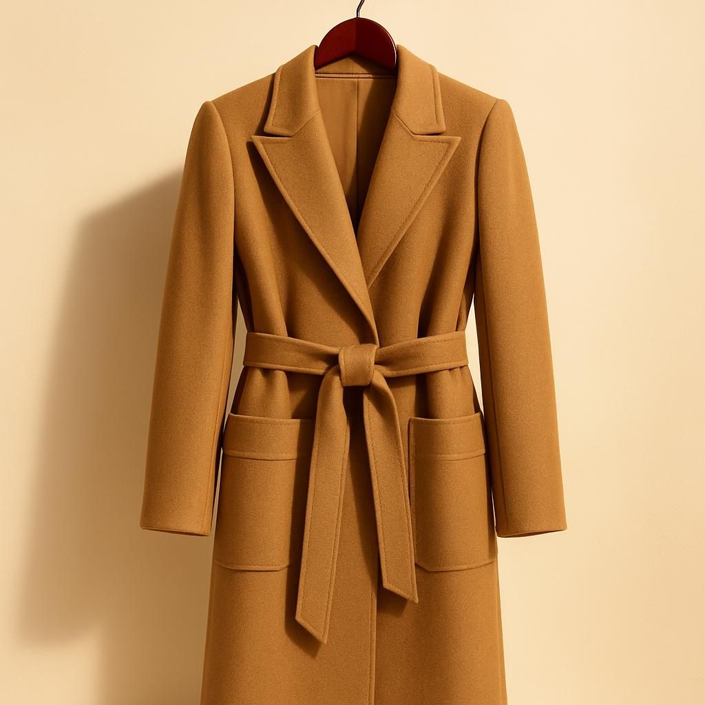 AI-generated illustration of Women's Belted Wool Coat
